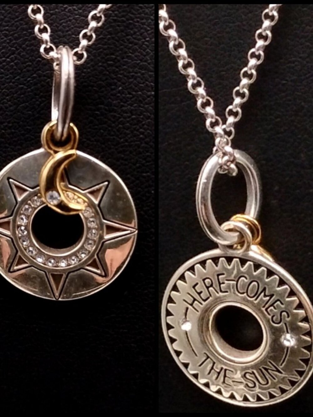 Brighton Shadowshine Reversible Sun Charm Necklace + Brighton Chain